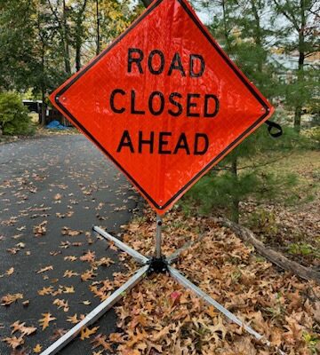 Road Closed Ahead Sign for Work Zone Safety