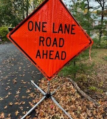 One Lane Road Ahead Sign Rental