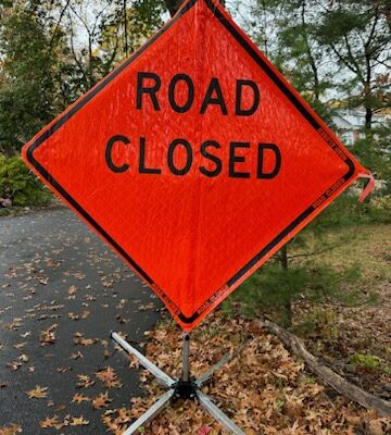 Road Closed Sign for Work Zone Safety