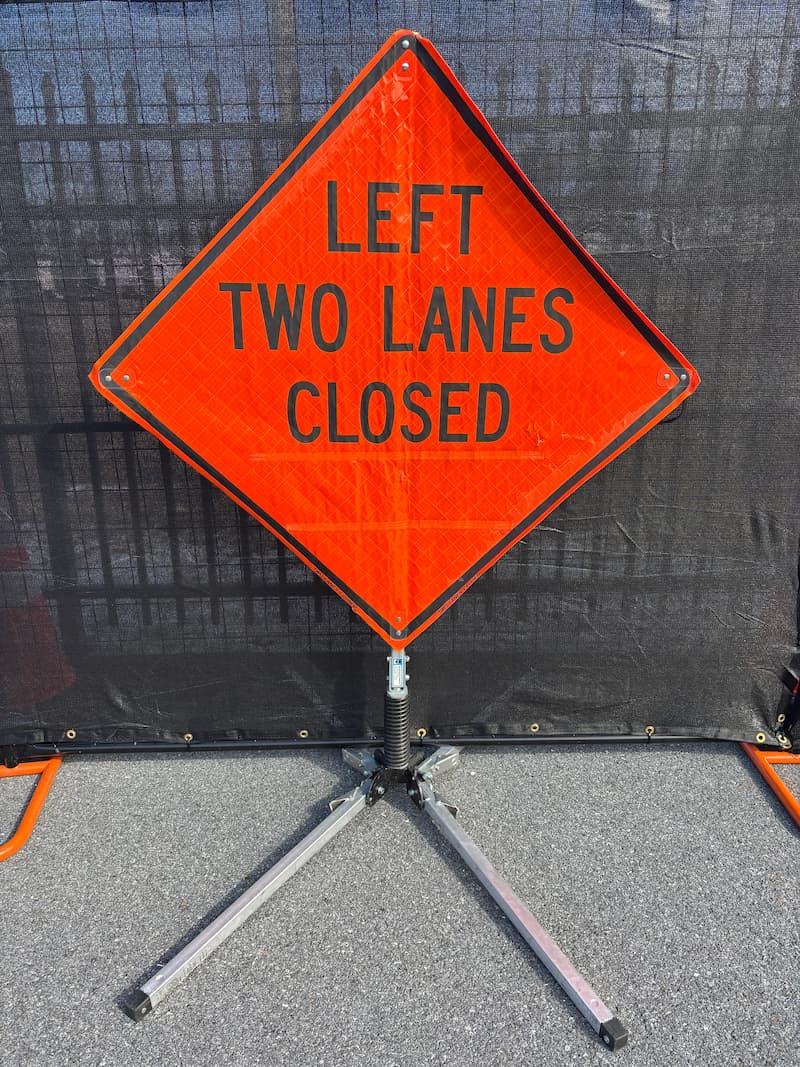 Left Two Lanes Closed